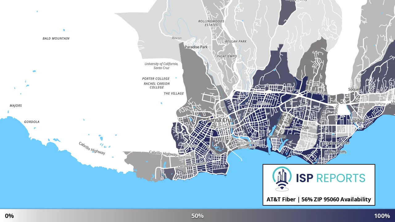 95060, CA map of internet availability