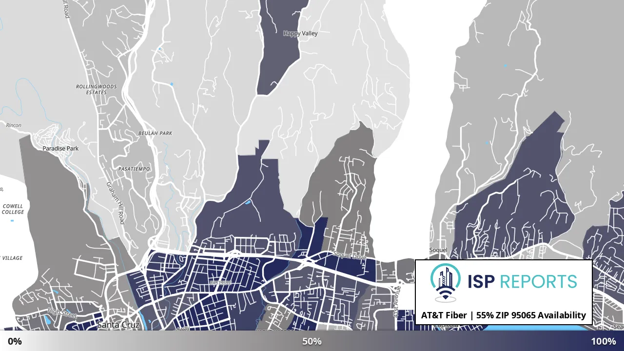 95065, CA map of internet availability