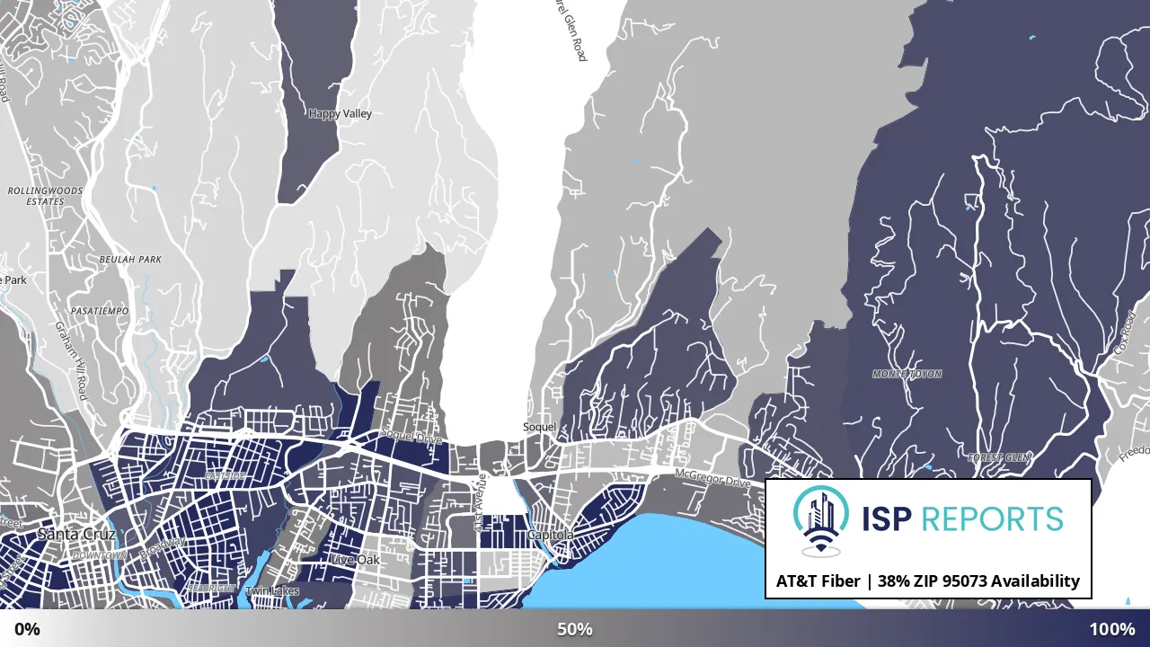 95073, CA map of internet availability