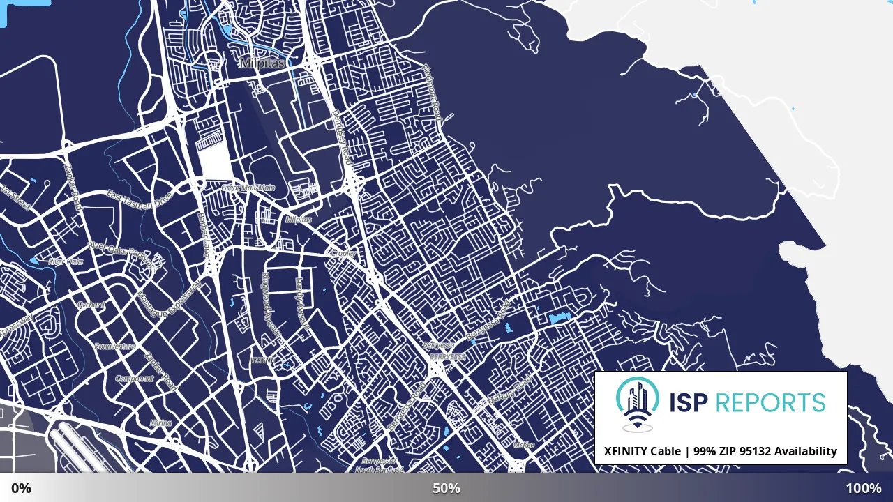 95132, CA map of internet availability