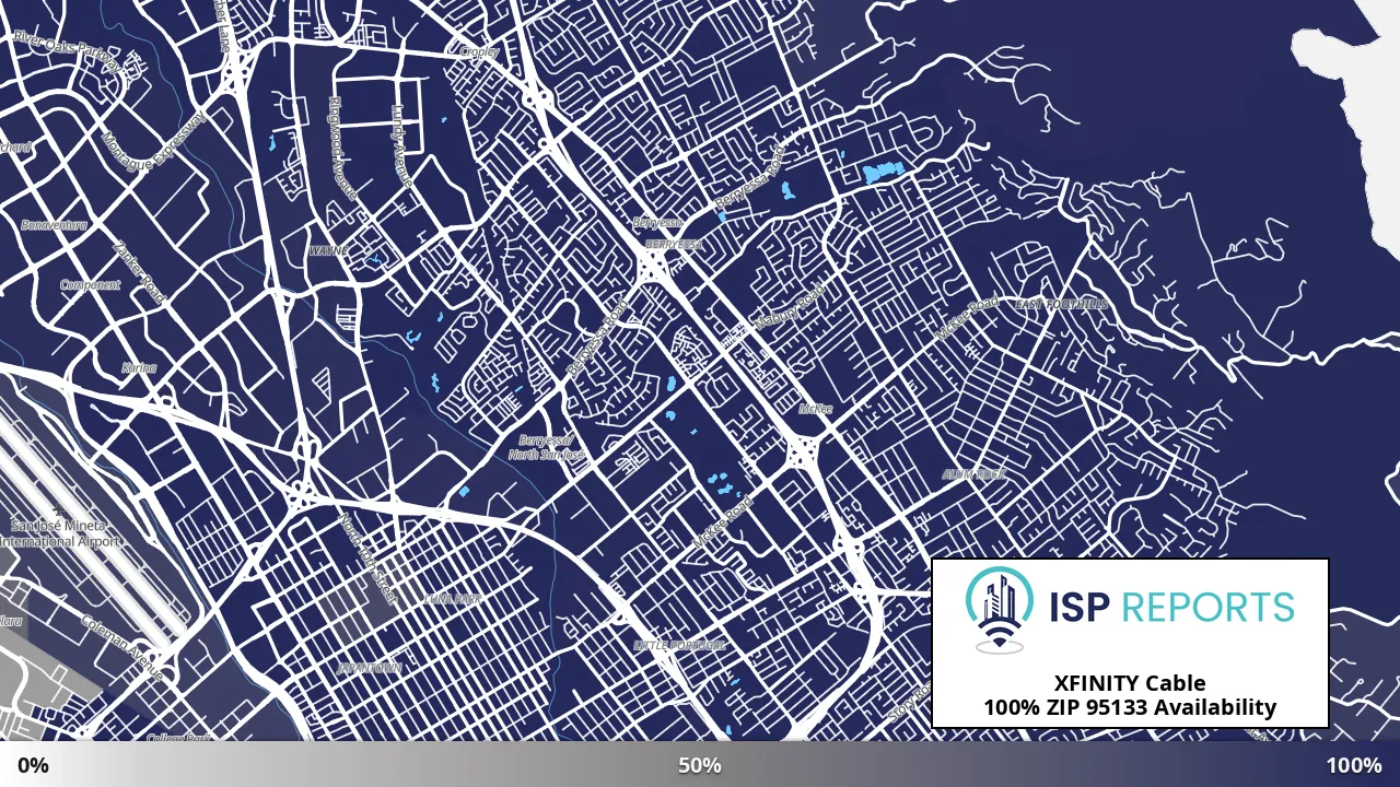 95133, CA map of internet availability