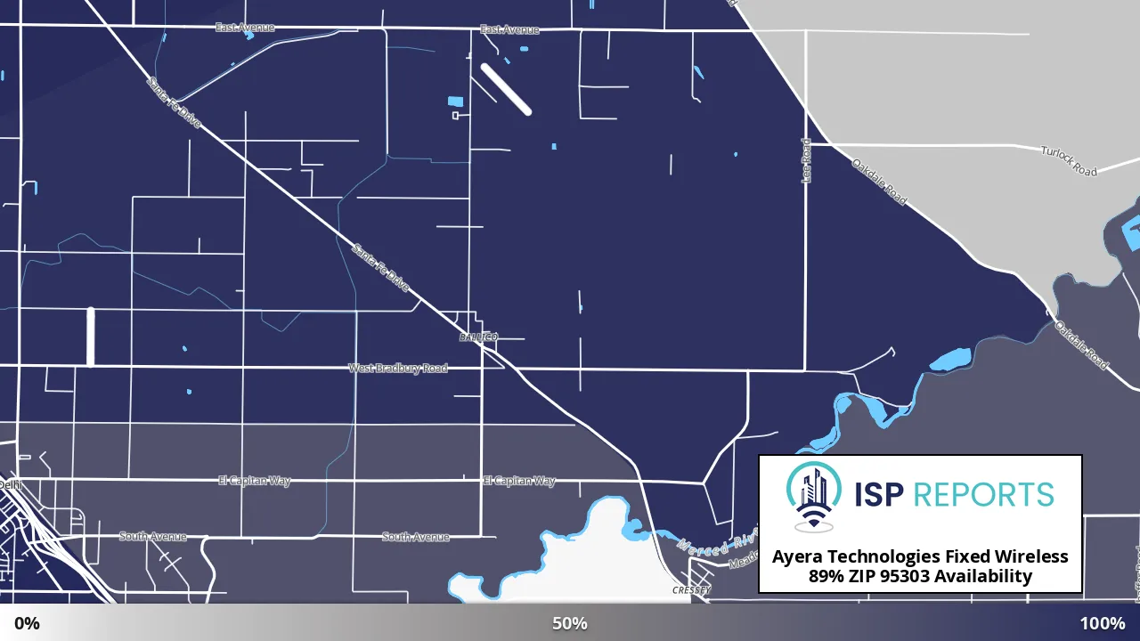95303, CA map of internet availability