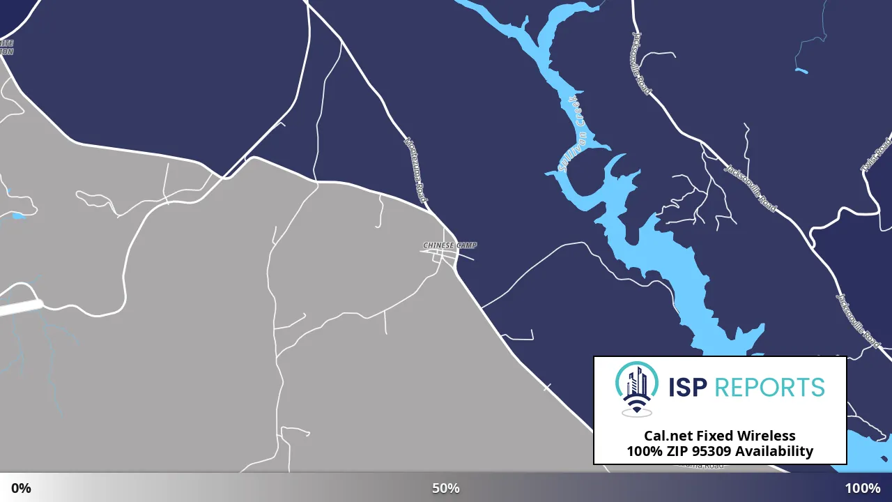 95309, CA map of internet availability