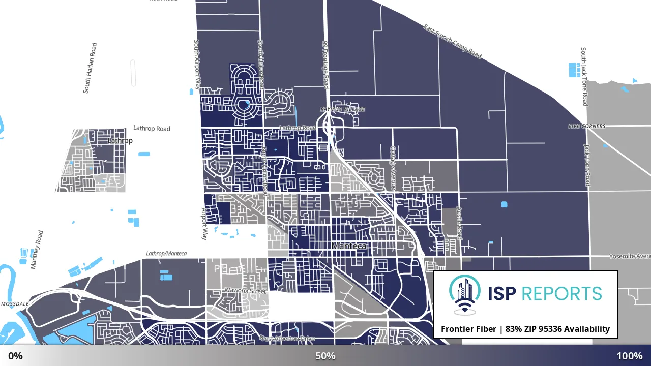95336, CA map of internet availability