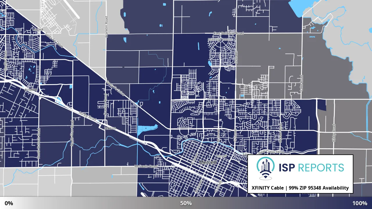 95348, CA map of internet availability