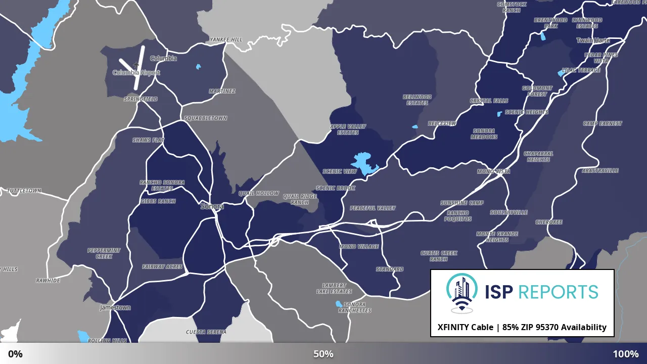 95370, CA map of internet availability