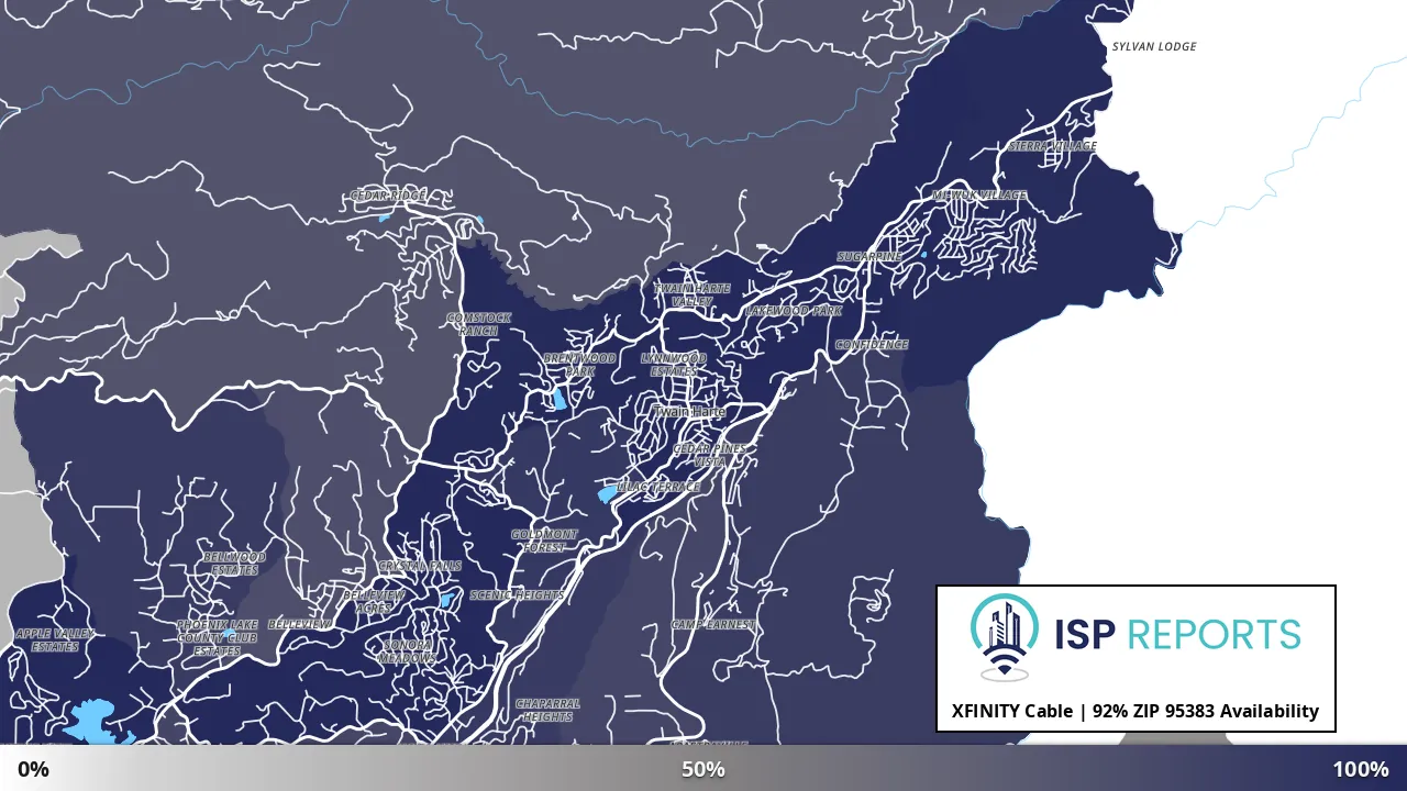 95383, CA map of internet availability