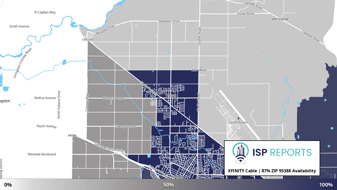 95388, CA map of internet availability
