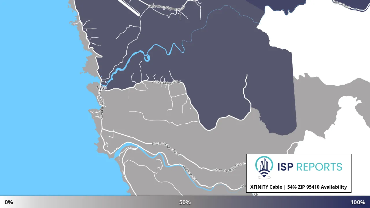 95410, CA map of internet availability