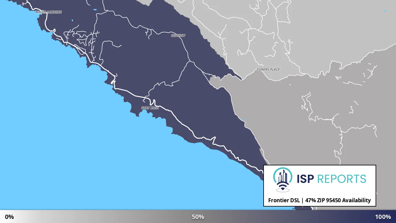 95450, CA map of internet availability