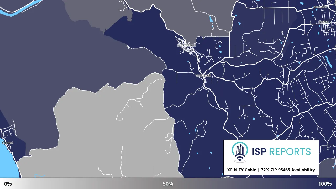 95465, CA map of internet availability