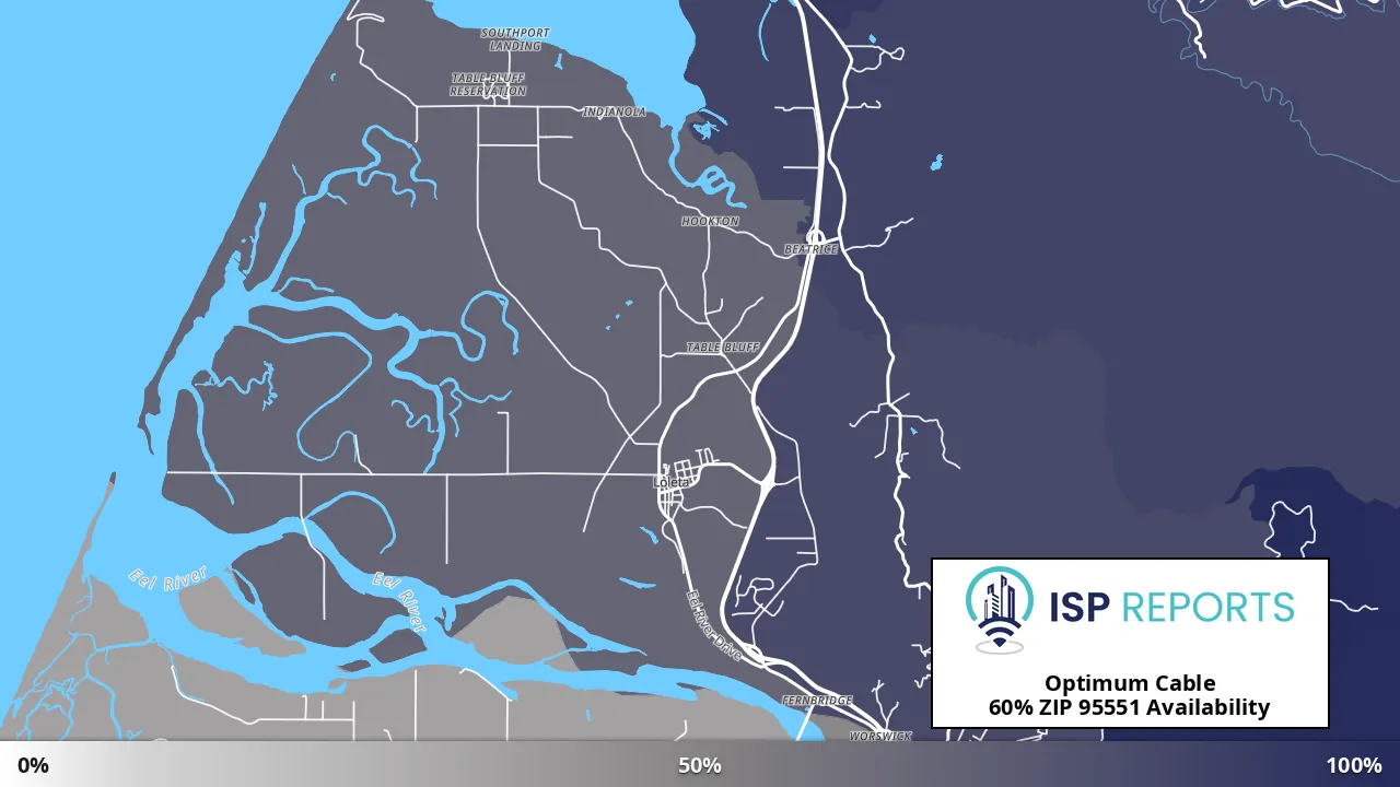 95551, CA map of internet availability