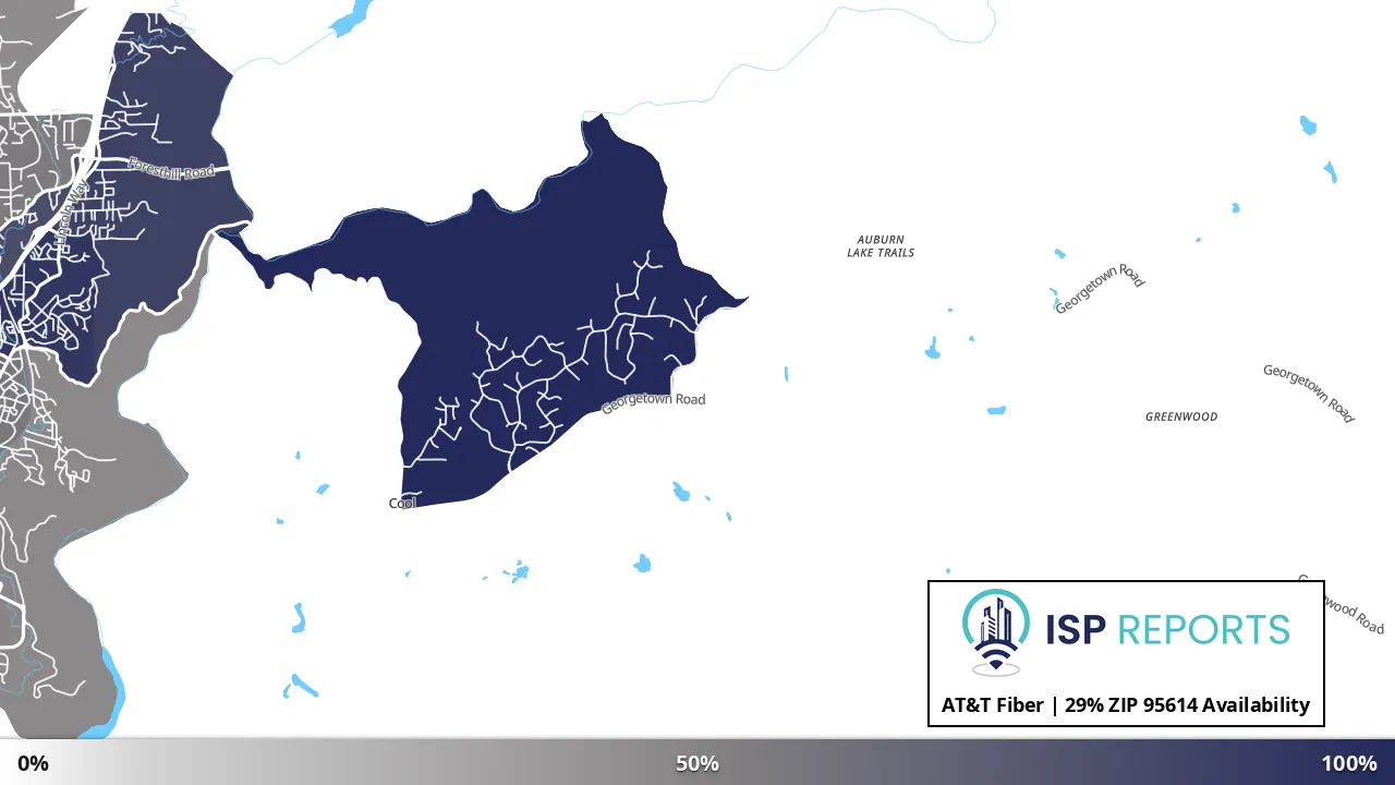 95614, CA map of internet availability