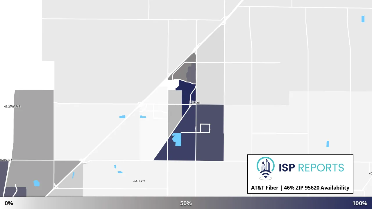 95620, CA map of internet availability
