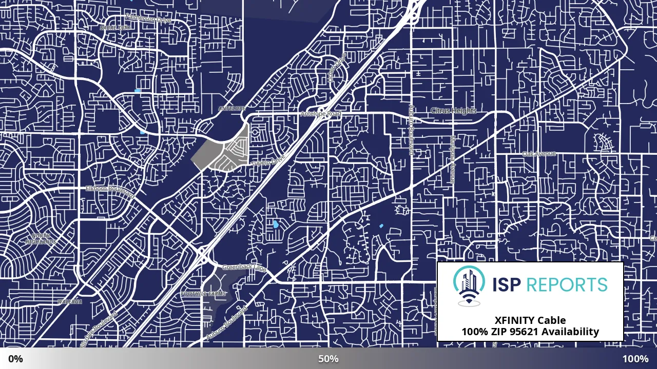 95621, CA map of internet availability