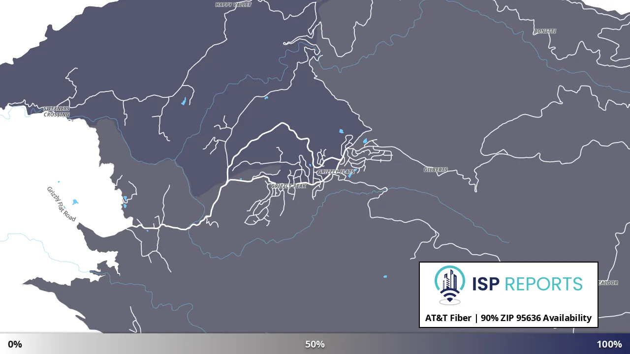 95636, CA map of internet availability