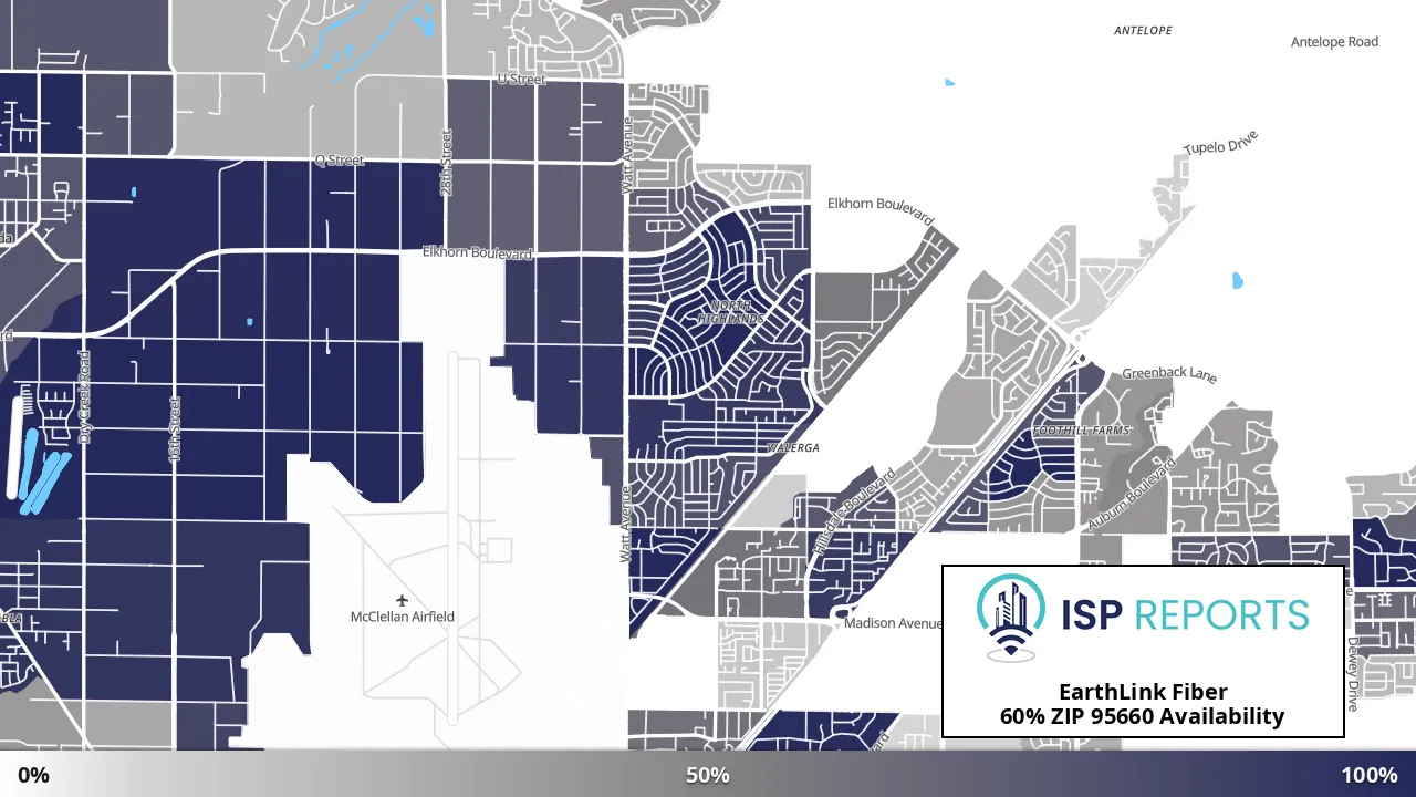 95660, CA map of internet availability