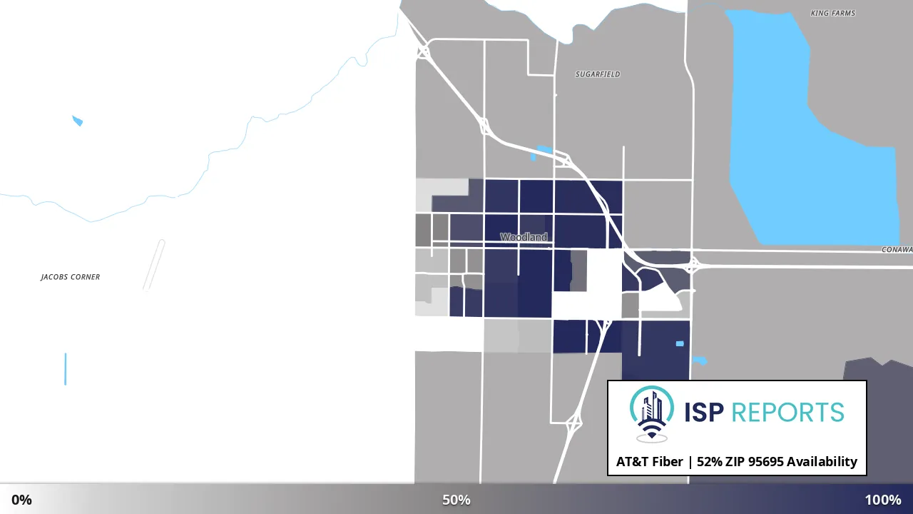 95695, CA map of internet availability