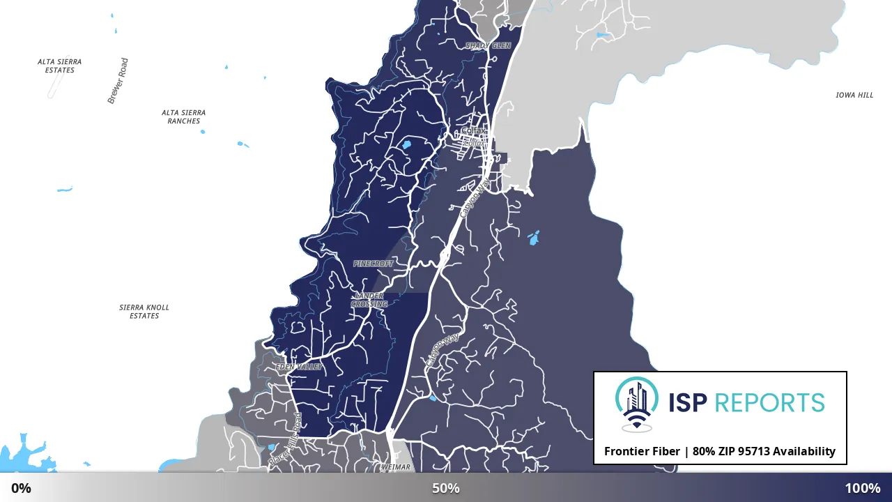 95713, CA map of internet availability