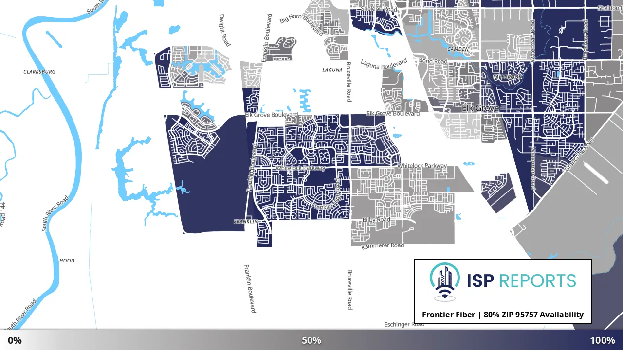 95757, CA map of internet availability