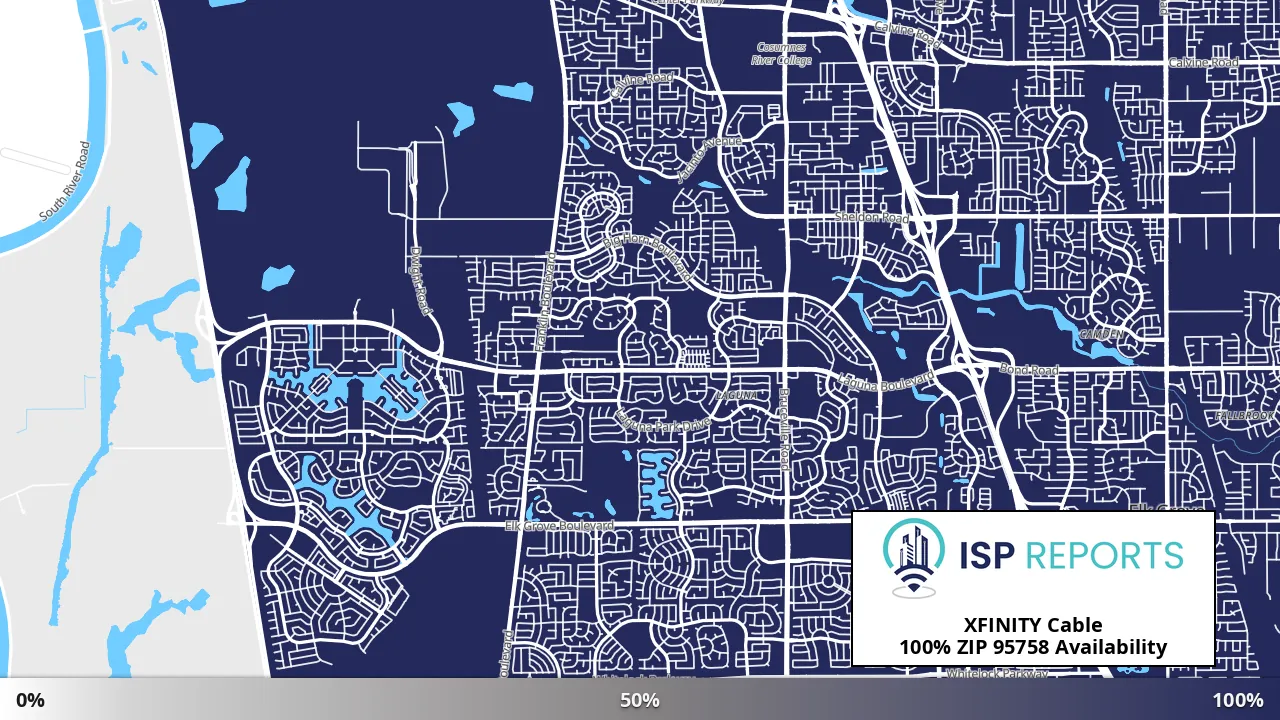 95758, CA map of internet availability