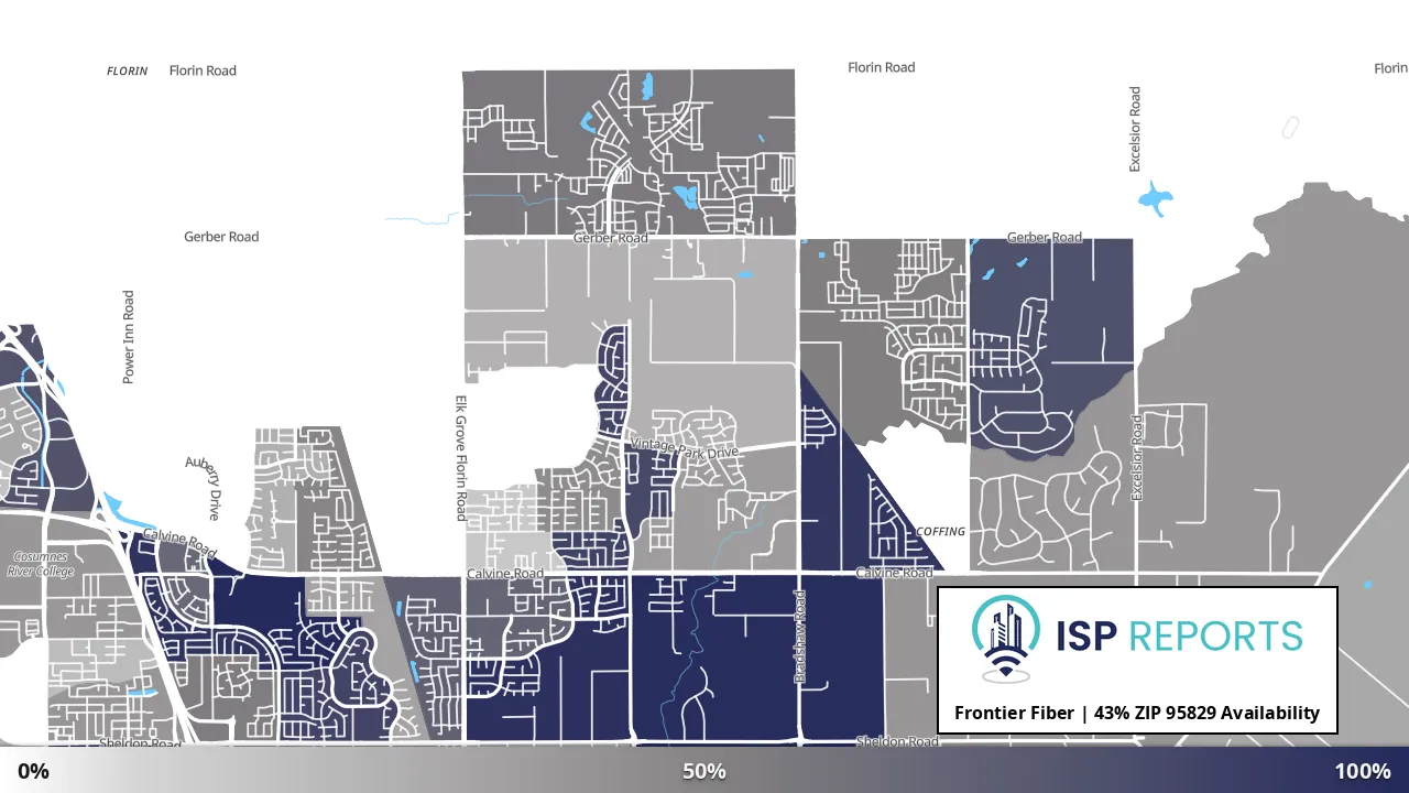 95829, CA map of internet availability
