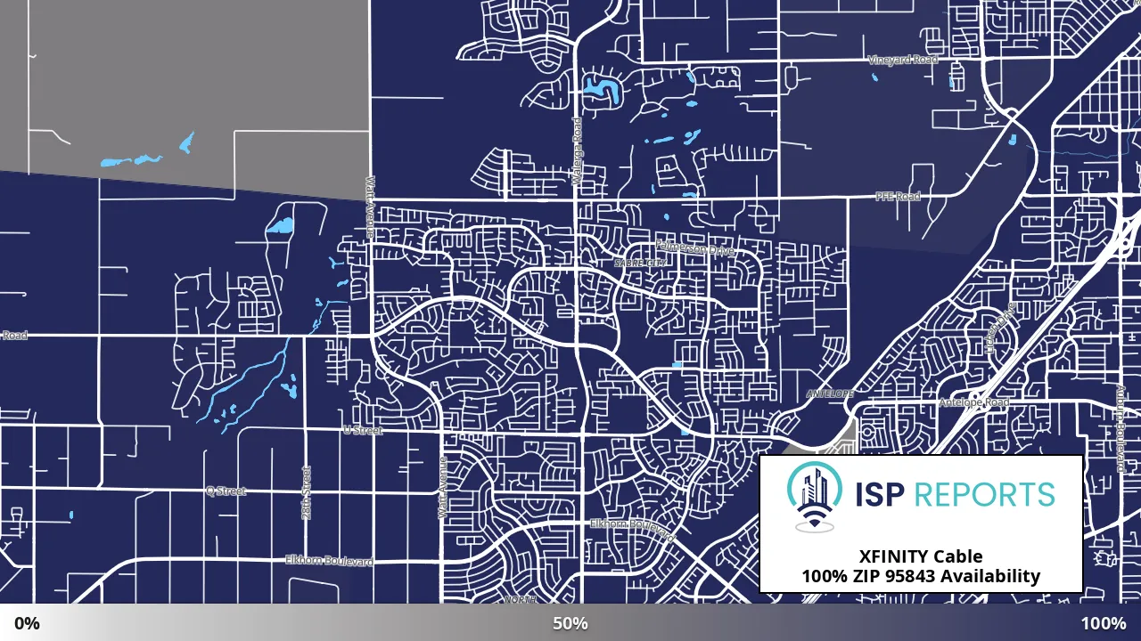 95843, CA map of internet availability