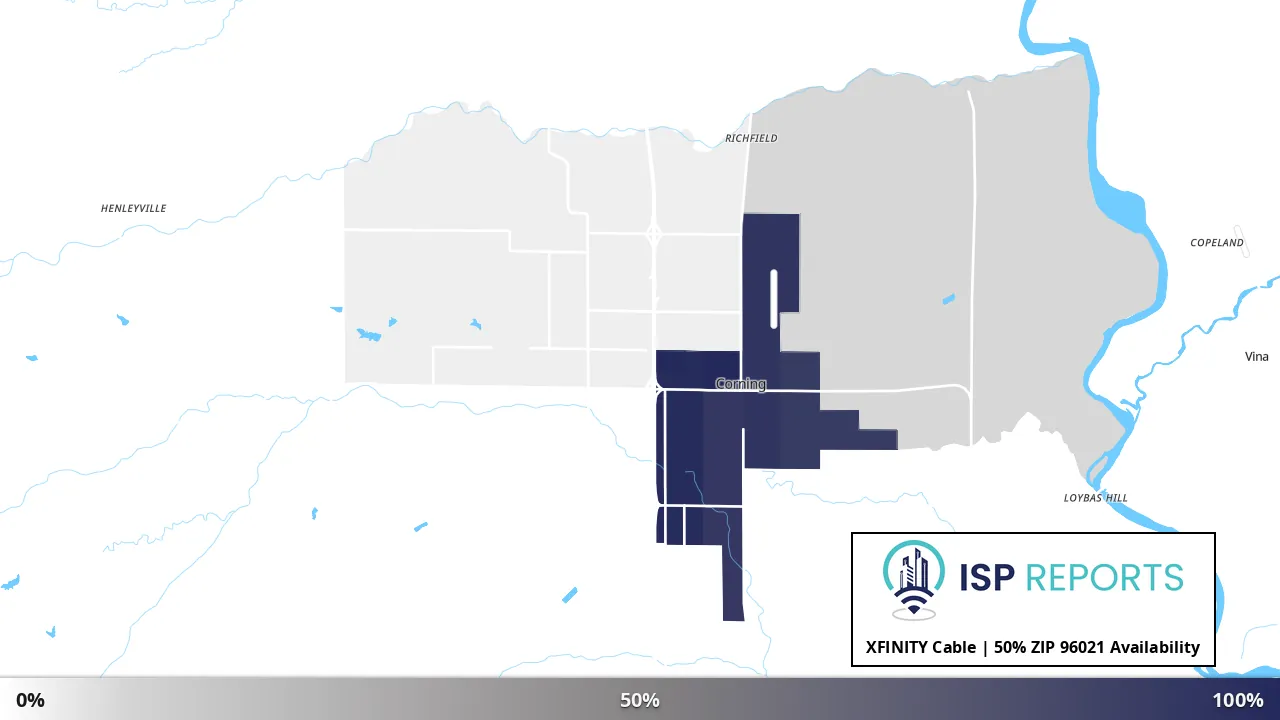 96021, CA map of internet availability