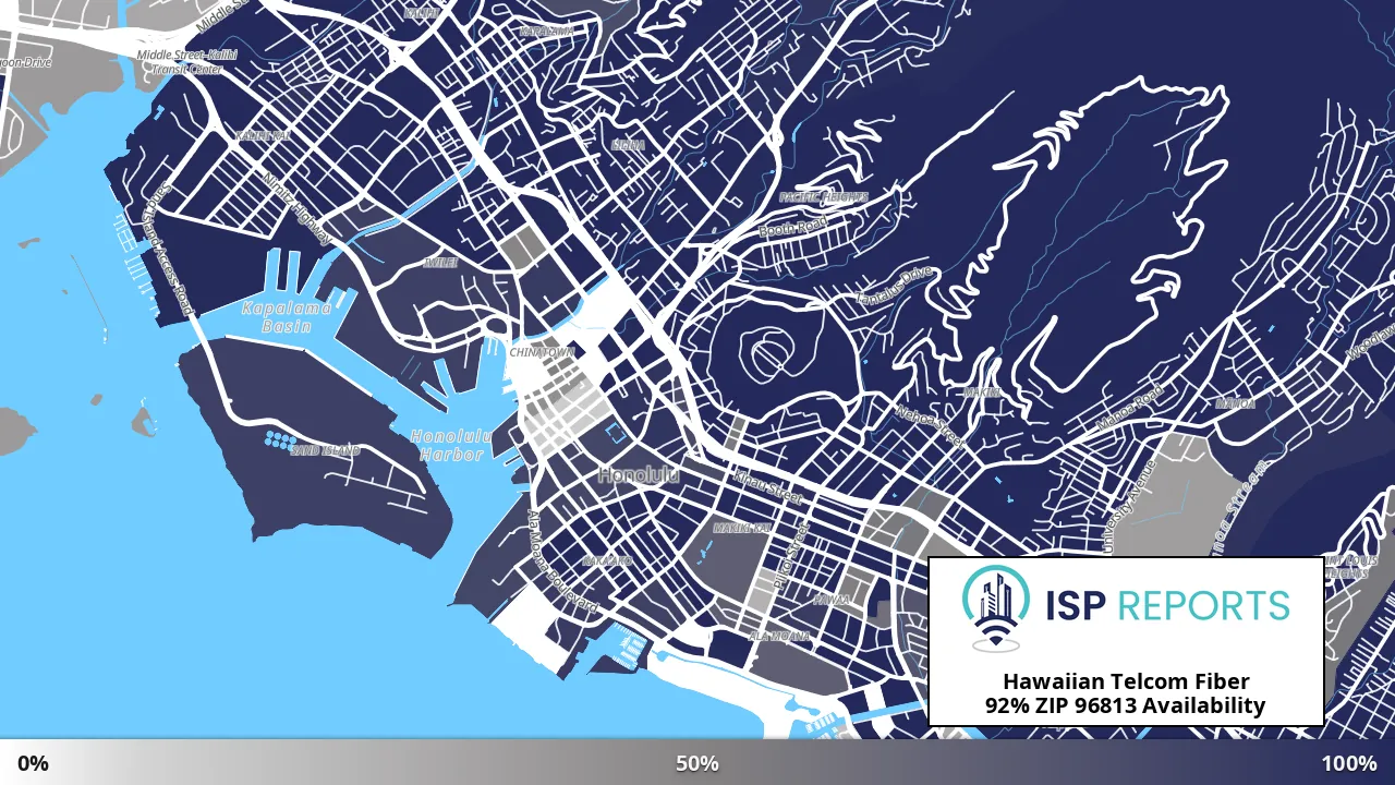 96813, HI map of internet availability