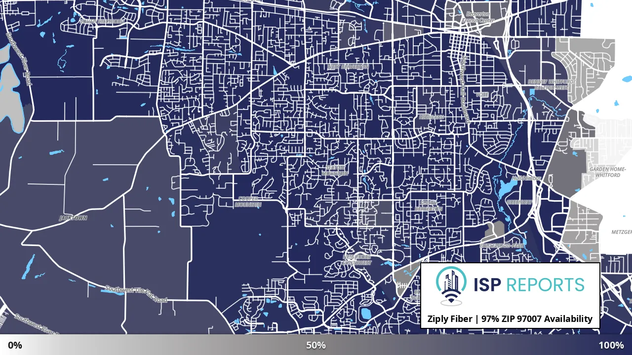 97007, OR map of internet availability