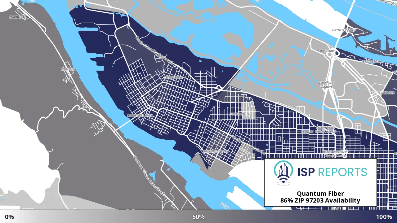 97203, OR map of internet availability