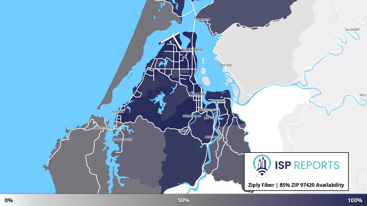 97420, OR map of internet availability