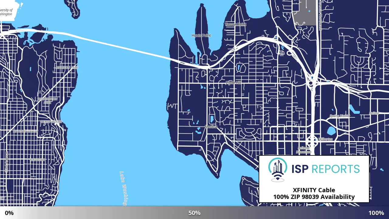 98039, WA map of internet availability