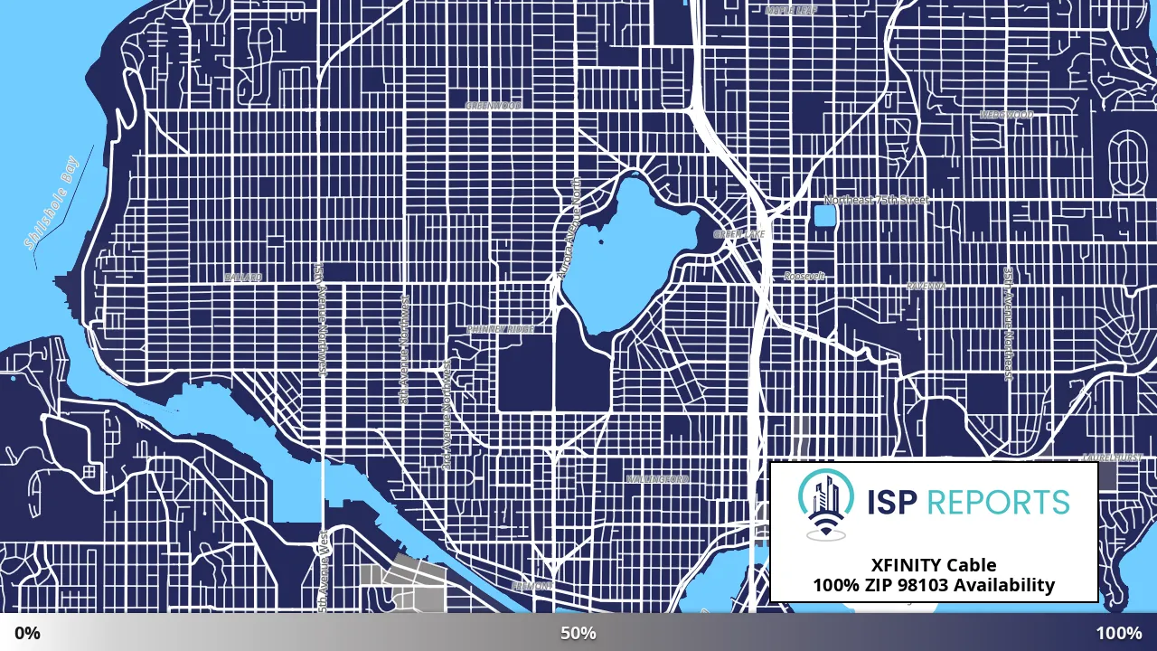 98103, WA map of internet availability