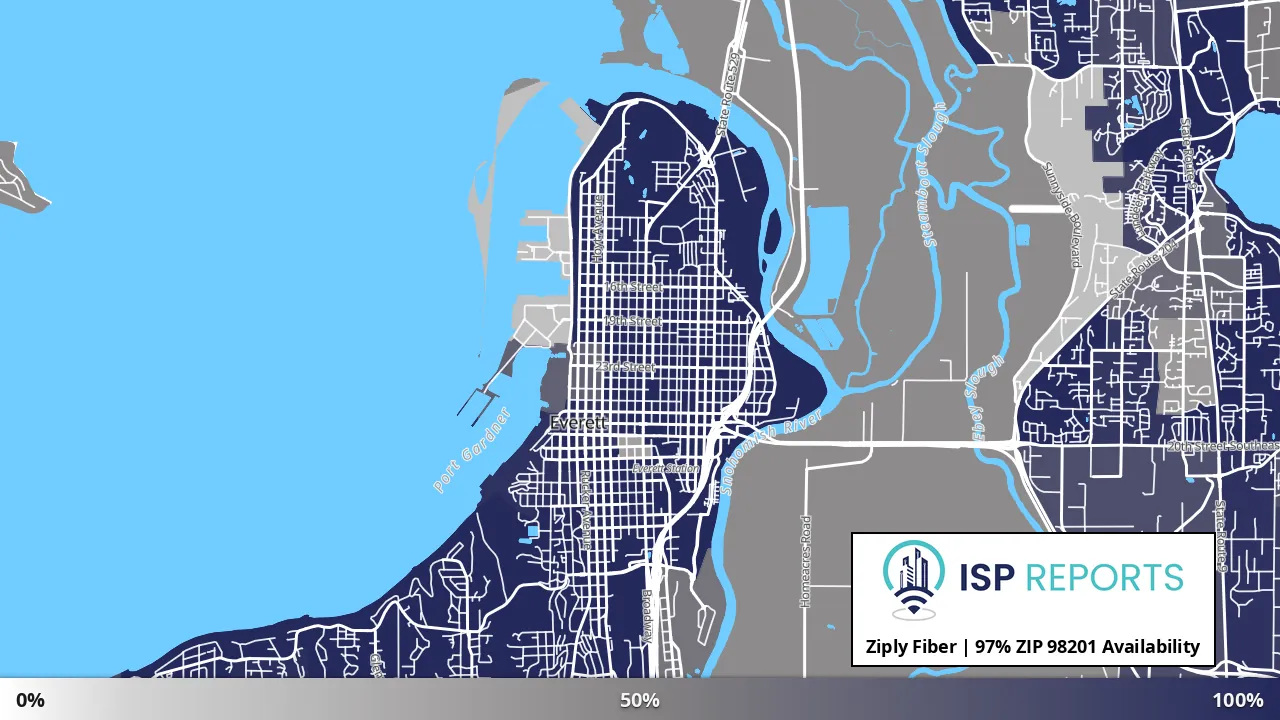 98201, WA map of internet availability