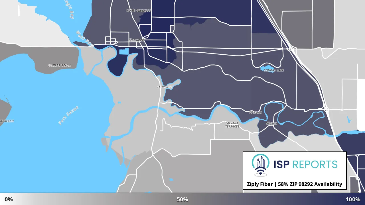 98292, WA map of internet availability