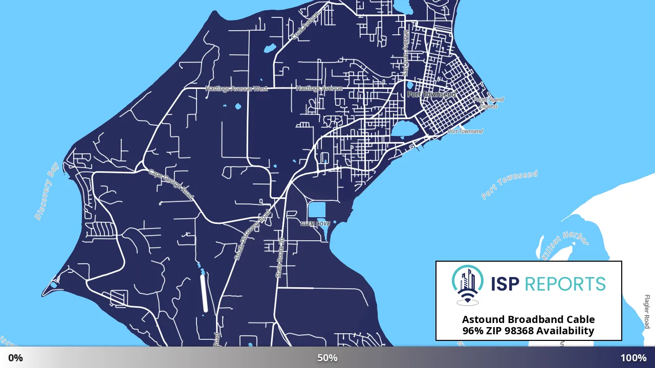 98368, WA map of internet availability