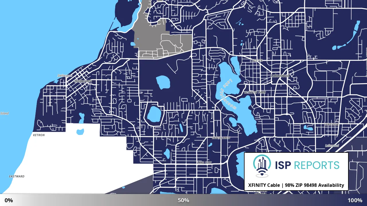 98498, WA map of internet availability