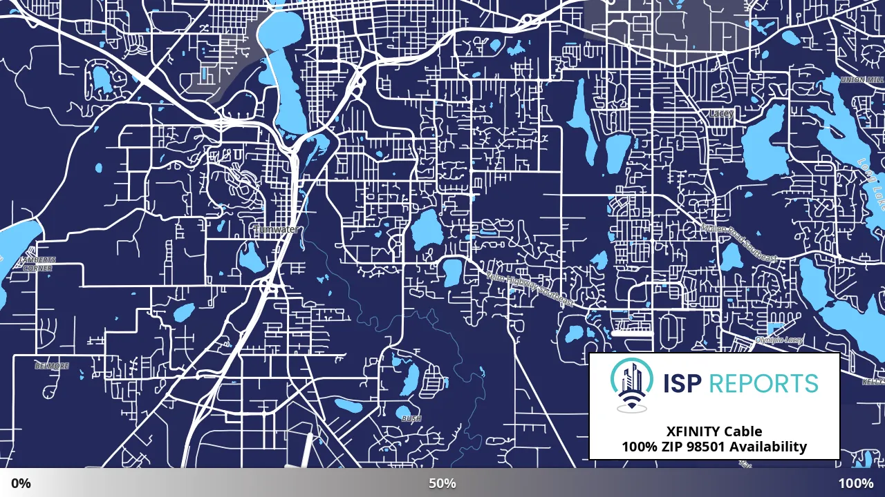 98501, WA map of internet availability