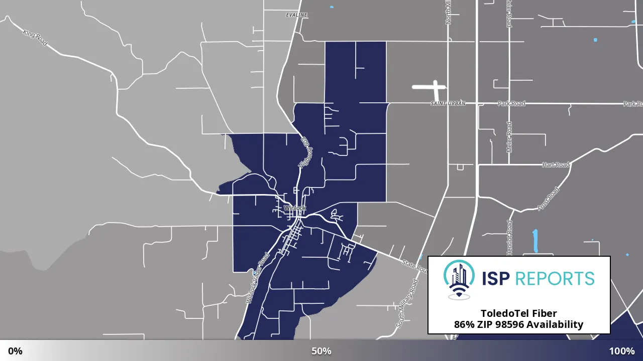 98596, WA map of internet availability