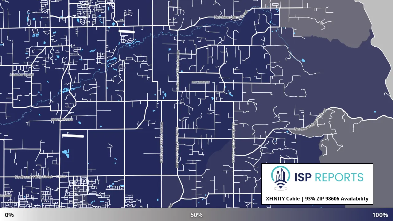 98606, WA map of internet availability