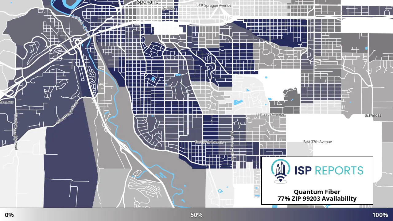 99203, WA map of internet availability