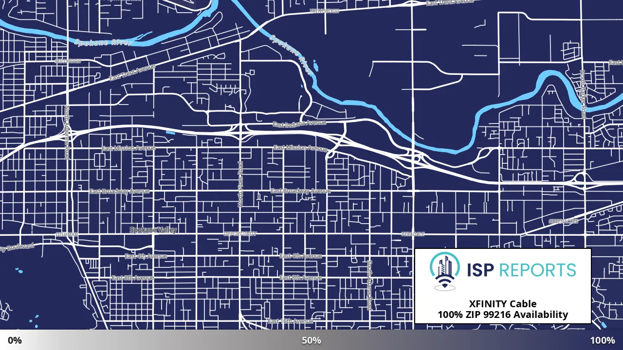 99216, WA map of internet availability