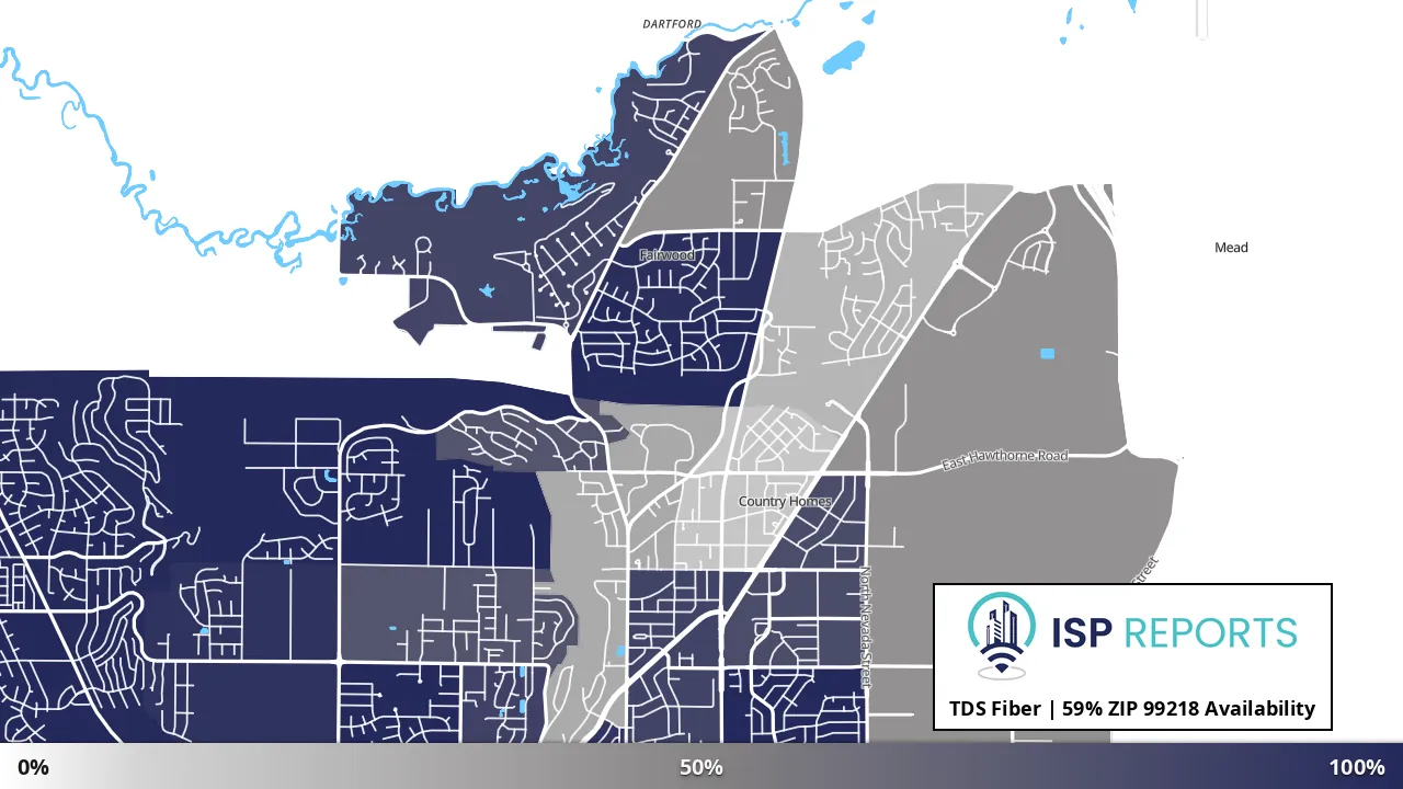 99218, WA map of internet availability