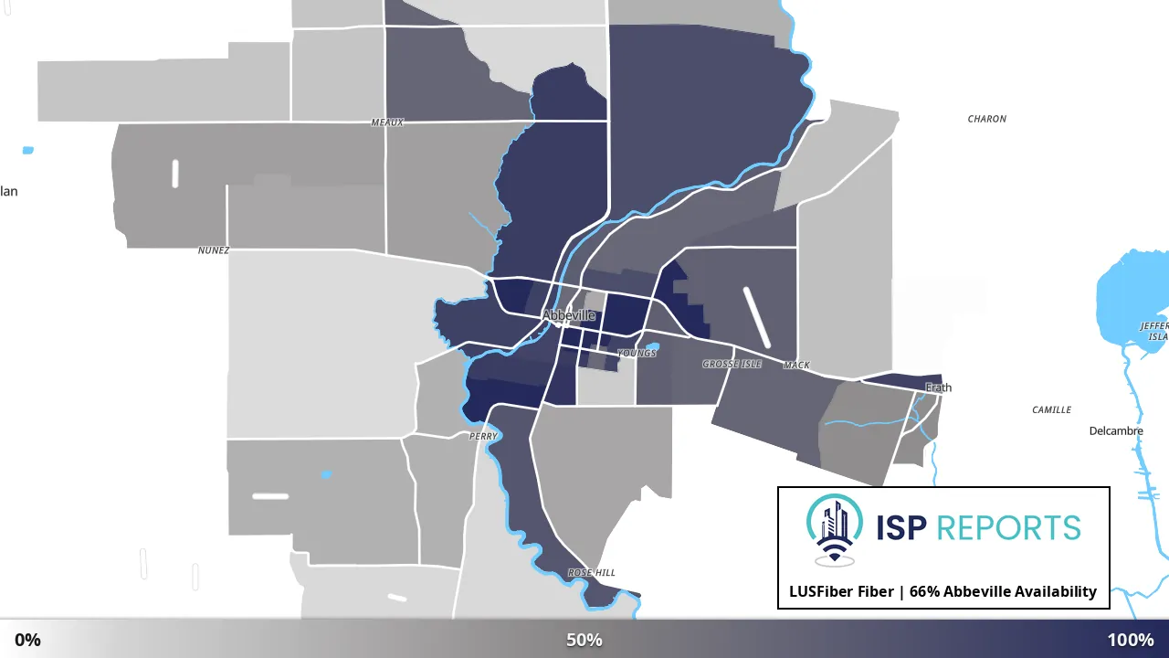 Abbeville, LA map of internet availability
