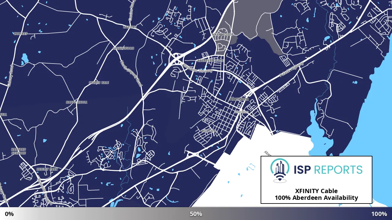 Aberdeen, MD map of internet availability