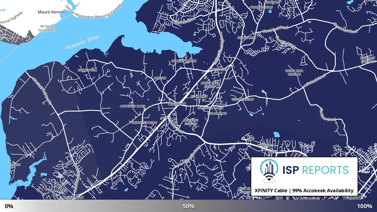Accokeek, MD map of internet availability