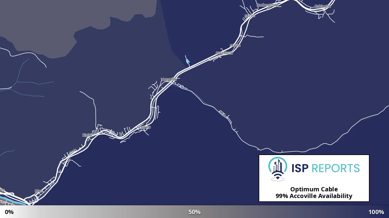 Accoville, WV map of internet availability
