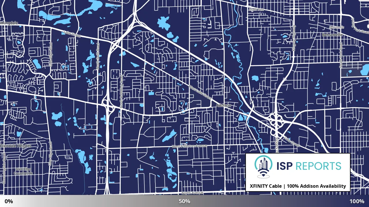 Addison, IL map of internet availability