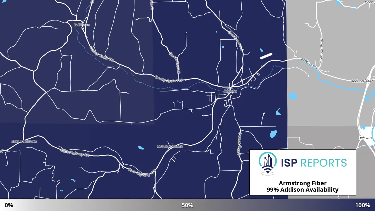 Addison, NY map of internet availability